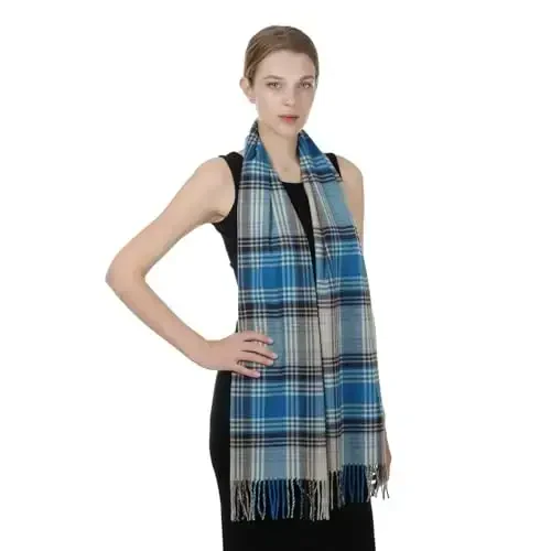 TZ Promise Herringbone Houndstooth Checked Pattern CasModazoneere Feel Classic Soft Luxurious Winter Scarf For Men Women - 3