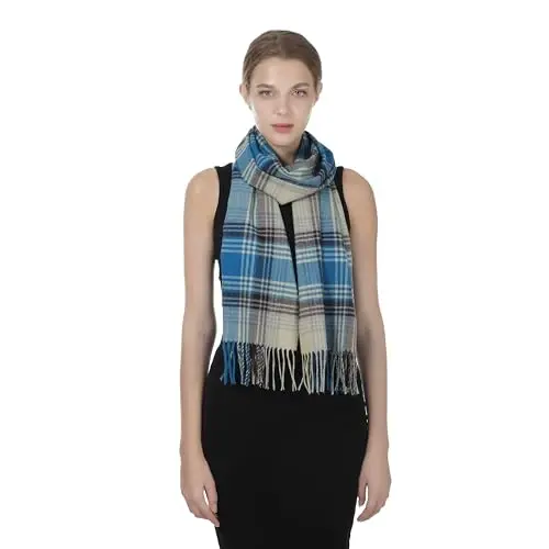 TZ Promise Herringbone Houndstooth Checked Pattern CasModazoneere Feel Classic Soft Luxurious Winter Scarf For Men Women - 2