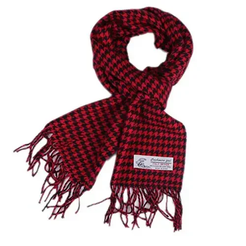 TZ Promise Herringbone Houndstooth Checked Pattern CasModazoneere Feel Classic Soft Luxurious Winter Scarf For Men Women - TZ