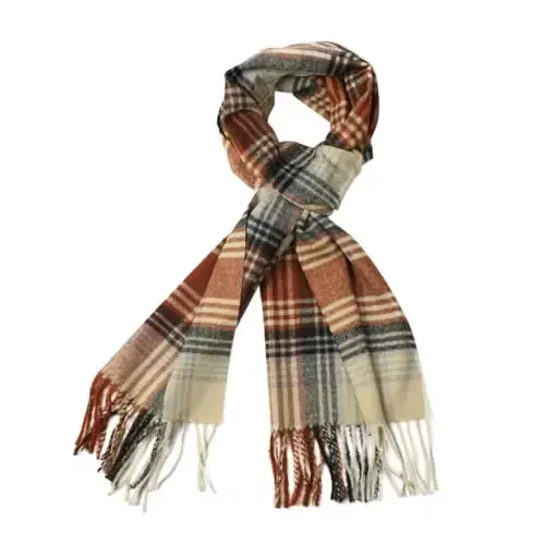 TZ Promise Herringbone Houndstooth Checked Pattern CasModazoneere Feel Classic Soft Luxurious Winter Scarf For Men Women - 1