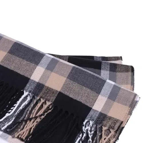 TZ Promise Herringbone Houndstooth Checked Pattern CasModazoneere Feel Classic Soft Luxurious Winter Scarf For Men Women - 3