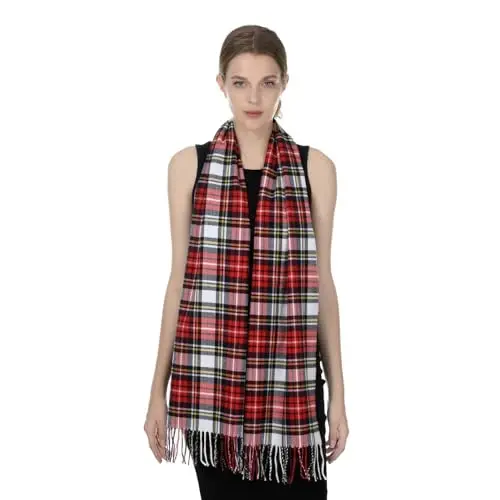 TZ Promise Herringbone Houndstooth Checked Pattern CasModazoneere Feel Classic Soft Luxurious Winter Scarf For Men Women - 5