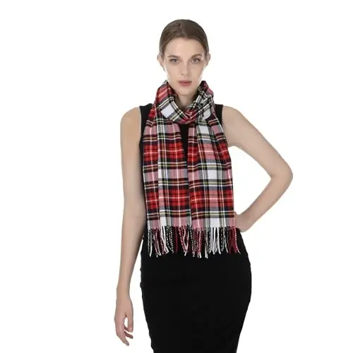 TZ Promise Herringbone Houndstooth Checked Pattern CasModazoneere Feel Classic Soft Luxurious Winter Scarf For Men Women - 6