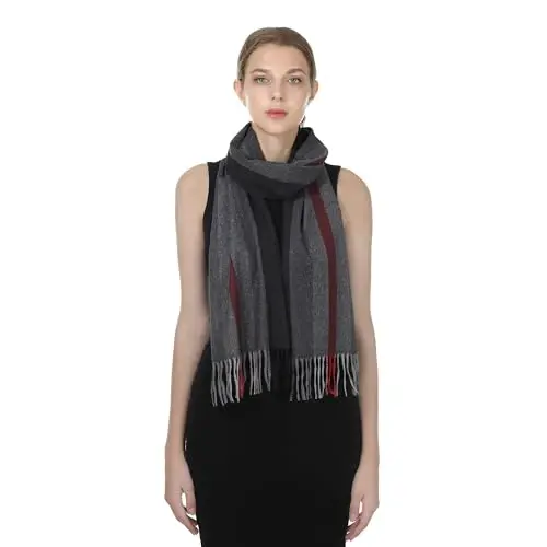 TZ Promise Herringbone Houndstooth Checked Pattern CasModazoneere Feel Classic Soft Luxurious Winter Scarf For Men Women - 6