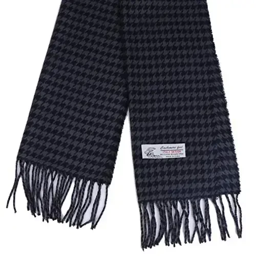 TZ Promise Herringbone Houndstooth Checked Pattern CasModazoneere Feel Classic Soft Luxurious Winter Scarf For Men Women - TZ (1)