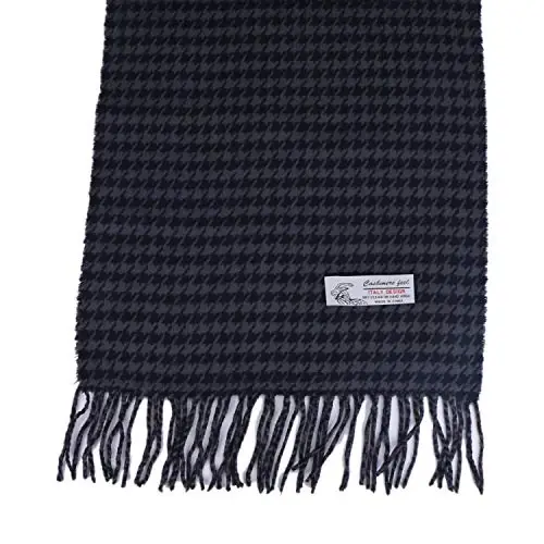 TZ Promise Herringbone Houndstooth Checked Pattern CasModazoneere Feel Classic Soft Luxurious Winter Scarf For Men Women - 3