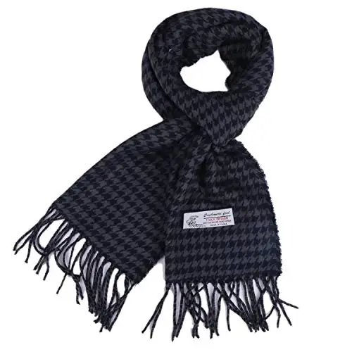 TZ Promise Herringbone Houndstooth Checked Pattern CasModazoneere Feel Classic Soft Luxurious Winter Scarf For Men Women - TZ