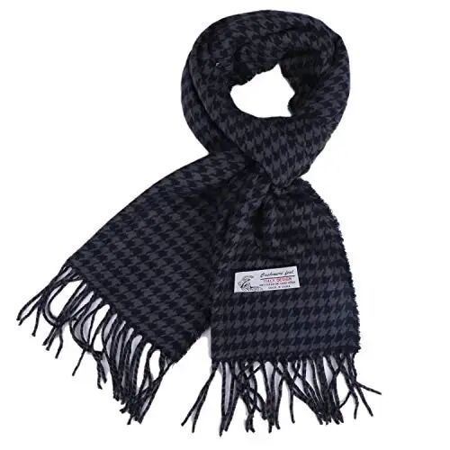 TZ Promise Herringbone Houndstooth Checked Pattern CasModazoneere Feel Classic Soft Luxurious Winter Scarf For Men Women - TZ