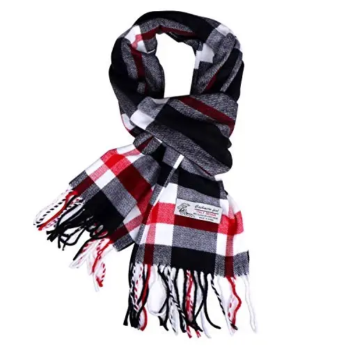TZ Promise Herringbone Houndstooth Checked Pattern CasModazoneere Feel Classic Soft Luxurious Winter Scarf For Men Women - 1