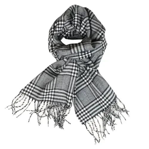 TZ Promise Herringbone Houndstooth Checked Pattern CasModazoneere Feel Classic Soft Luxurious Winter Scarf For Men Women - 1