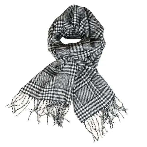 TZ Promise Herringbone Houndstooth Checked Pattern CasModazoneere Feel Classic Soft Luxurious Winter Scarf For Men Women - TZ