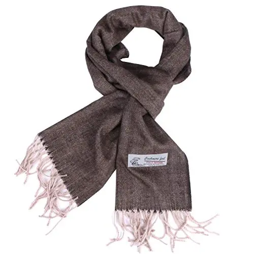 TZ Promise Herringbone Houndstooth Checked Pattern CasModazoneere Feel Classic Soft Luxurious Winter Scarf For Men Women - 1