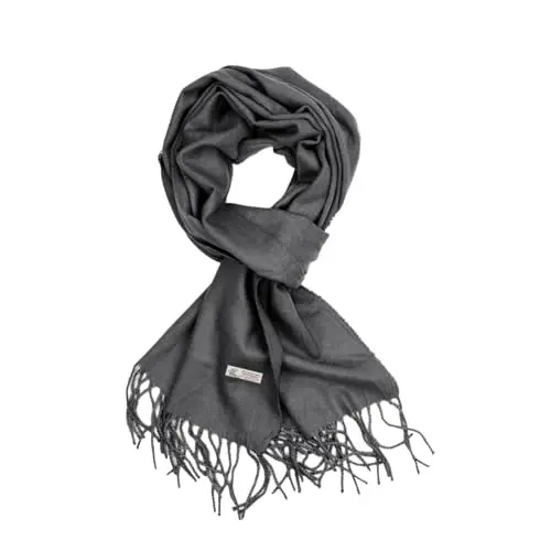 TZ Promise Plain Solid Color CasModazoneere Feel Classic Soft Luxurious Winter Scarf For Men Women - 1