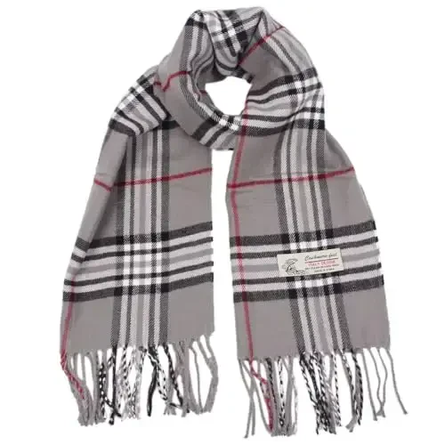 TZ Promise Tartan Plaid CasModazoneere Feel Classic Soft Luxurious Winter Scarf For Men Women 