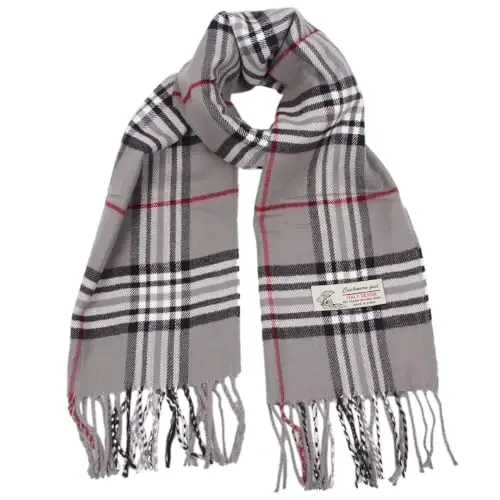 TZ Promise Tartan Plaid CasModazoneere Feel Classic Soft Luxurious Winter Scarf For Men Women - 1