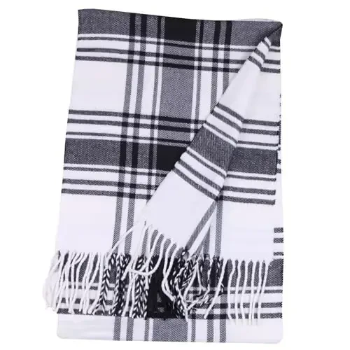 TZ Promise Tartan Plaid CasModazoneere Feel Classic Soft Luxurious Winter Scarf For Men Women - 2