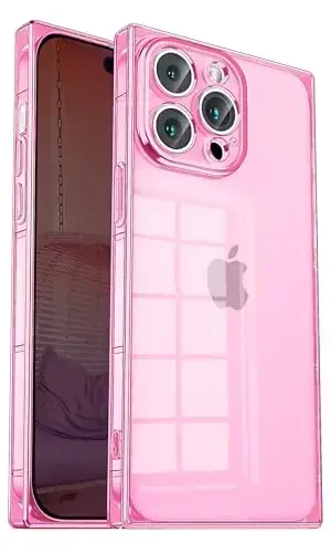 Tzomsze Case Compatible with iPhone 13 Pro Max Clear Case,Camera Protection,Reinforced Corners TPU Slim Shockproof Case Cover for Women Girls 6.7 inch-Transparent Pink - TZOMSZE