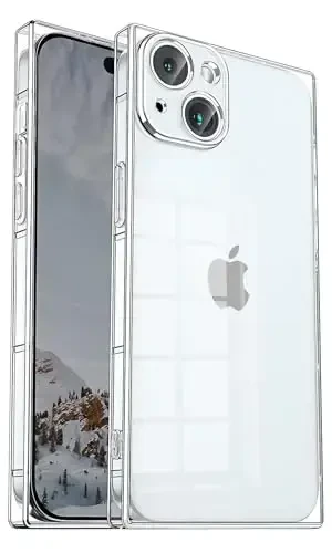 Tzomsze Case Compatible with iPhone 15 Clear Camera Protection&Reinforced Corners TPU Slim Shockproof Case Cover for Women Girls-Clear - 1