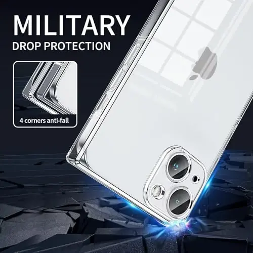 Tzomsze Case Compatible with iPhone 16 Plus Clear Case,Camera Protection,Reinforced Corners TPU Slim Shockproof Case Cover for Women Girls 6.7 inch-Clear - 3