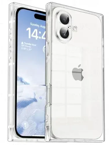 Tzomsze Case Compatible with iPhone 17 Clear Case,Camera Protection,Reinforced Corners TPU Slim Shockproof Case Cover for Women Girls 6.3 inch-Clear - TZOMSZE