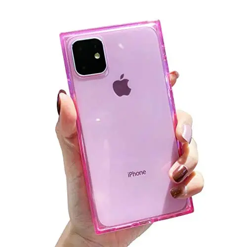 Tzomsze Case for iPhone 11,Clear iPhone 11 Cases Reinforced Corners TPU Cushion,Crystal Clear Slim Cover Shock Absorption TPU Silicone Case for iPhone 11 6.1 inch (2019)-Pink 