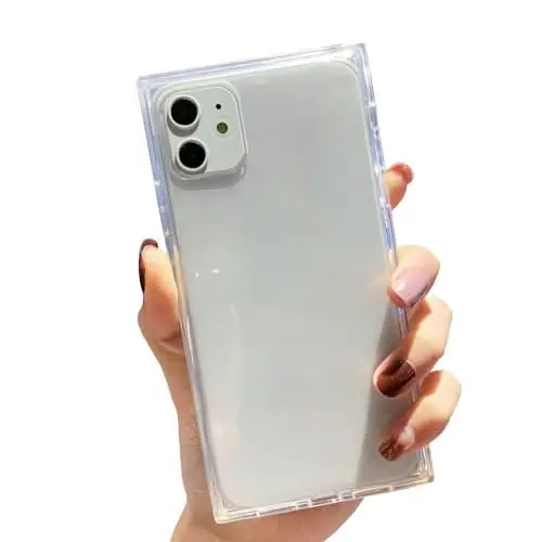 Tzomsze Case iPhone 11 bilan mos keladi, Shaffof G'ilof, Kamera himoyasi, Kuchaytirilgan burchaklar TPU Yupqa zarbaga chidamli g'ilof ayollar qizlar uchun 6,1 dyuym-Shaffof - TZOMSZE