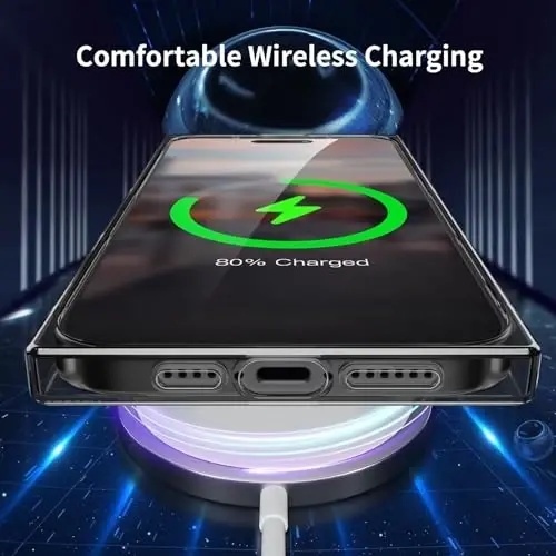 Tzomsze Case iPhone 16 Plus bilan mos keladi, Shaffof G'ilof, Kamera himoyasi, Burchaklari kuchaytirilgan TPU Yupqa zarbaga chidamli G'ilof Ayollar Qizlar uchun 6,7 dyuym-Shaffof Qora - 5