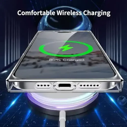 Tzomsze Case iPhone 16 Pro Max bilan mos keladi, Shaffof G'ilof, Kamera himoyasi, Burchaklari kuchaytirilgan TPU Yupqa zarbaga chidamli G'ilof Ayollar Qizlar uchun 6.9 dyuym-Shaffof - 5