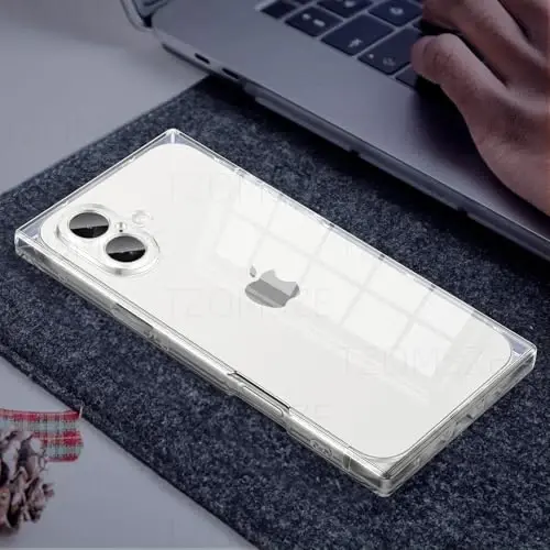 Tzomsze Case iPhone 17 bilan mos keladi, Shaffof G'ilof, Kamera Himoyasi, Kuchaytirilgan Burchaklar TPU Yupqa Zarba o'tkazmaydigan G'ilof Ayollar Qizlar uchun 6.3 dyuym-Shaffof - 6