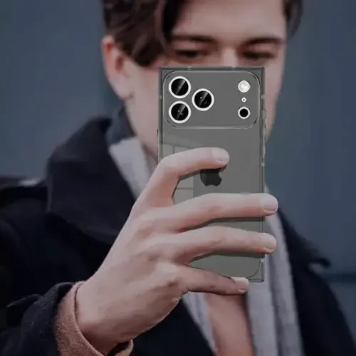 Tzomsze Case iPhone 17 Pro bilan mos keladi, Shaffof G'ilof, Kamera Himoyasi, Burchaklari Kuchaytirilgan TPU Yupqa Zarba o'tkazmaydigan G'ilof Ayollar Qizlar uchun 6.3 dyuym-Shaffof Qora - 7