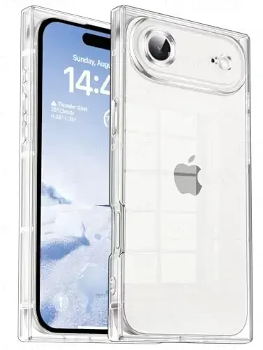 Tzomsze Case iPhone Air Clear Case bilan mos keladi, Kamera himoyasi, burchaklari kuchaytirilgan TPU Yupqa zarbaga chidamli g'ilof ayollar qizlar uchun 6,5 dyuym - Shaffof - TZOMSZE