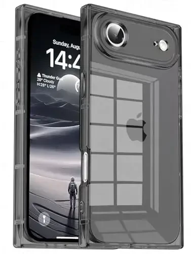 Tzomsze Case iPhone bilan mos keladi Air Clear Case, Kamera himoyasi, Kuchaytirilgan burchaklar TPU Yupqa zarbga chidamli g'ilof Ayollar qizlar uchun 6,5 dyuym-Shaffof Qora - 1