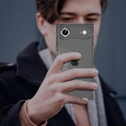 Tzomsze Case iPhone bilan mos keladi Air Clear Case, Kamera himoyasi, Mustahkamlangan burchaklar TPU Yupqa zarbaga chidamli Case Women Girls 6.5 dyuym uchun - Shaffof Qora - 7