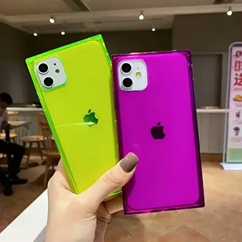 Tzomsze Case for iPhone 11,Clear iPhone 11 Cases Reinforced Corners TPU Cushion,Crystal Clear Slim Cover Shock Absorption TPU Silicone Case for iPhone 11 6.1 inch (2019)-Neon Green - TZOMSZE (1)
