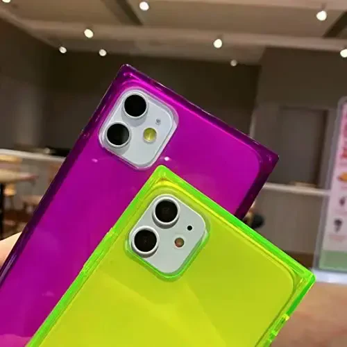 Tzomsze Case for iPhone 11,Clear iPhone 11 Cases Reinforced Corners TPU Cushion,Crystal Clear Slim Cover Shock Absorption TPU Silicone Case for iPhone 11 6.1 inch (2019)-Neon Green - 3
