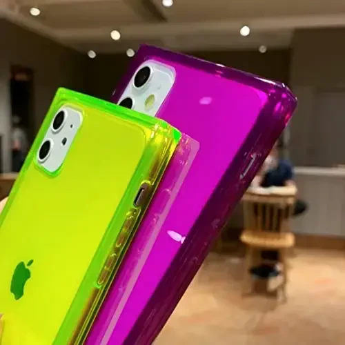Tzomsze Case for iPhone 11,Clear iPhone 11 Cases Reinforced Corners TPU Cushion,Crystal Clear Slim Cover Shock Absorption TPU Silicone Case for iPhone 11 6.1 inch (2019)-Neon Green - 4