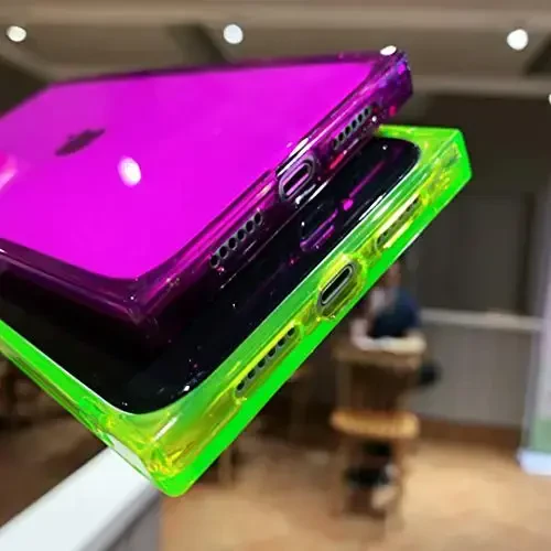 Tzomsze Case for iPhone 11,Clear iPhone 11 Cases Reinforced Corners TPU Cushion,Crystal Clear Slim Cover Shock Absorption TPU Silicone Case for iPhone 11 6.1 inch (2019)-Neon Green - 5