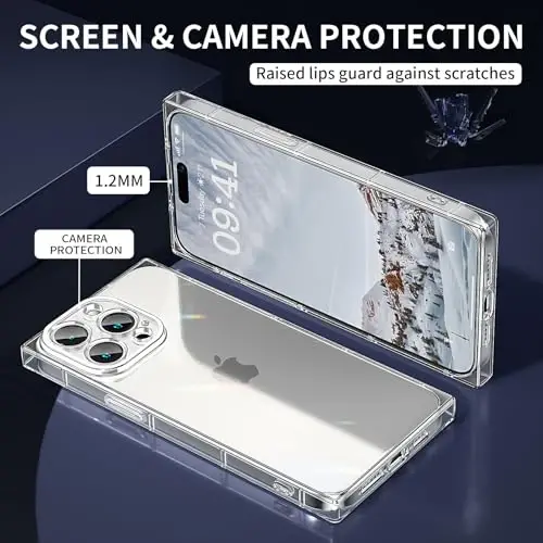 Tzomsze iPhone 11 Pro Max ile Uyumlu Şeffaf Kılıf, Kamera Koruması, Güçlendirilmiş Köşeler TPU İnce Darbeye Dayanıklı Kılıf, Kadınlar ve Kız Çocuklar için 6,7 inç-Şeffaf - 2