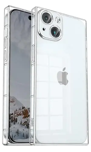 Tzomsze iPhone 15 ile Uyumlu Kılıf Şeffaf Kamera Koruması ve Güçlendirilmiş Köşeler TPU İnce Darbeye Dayanıklı Kılıf Kadınlar Kızlar için - Şeffaf 