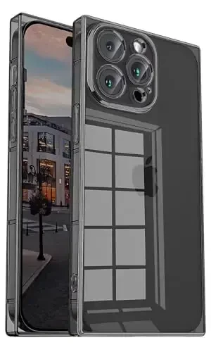 Tzomsze Case Compatible with iPhone 15 Pro Max Clear Case,Camera Protection,Reinforced Corners TPU Cushion,Slim Silicone Shockproof Case Cover for Women Girls 6.7 inch-Crystal Black…-Crystal Clear 