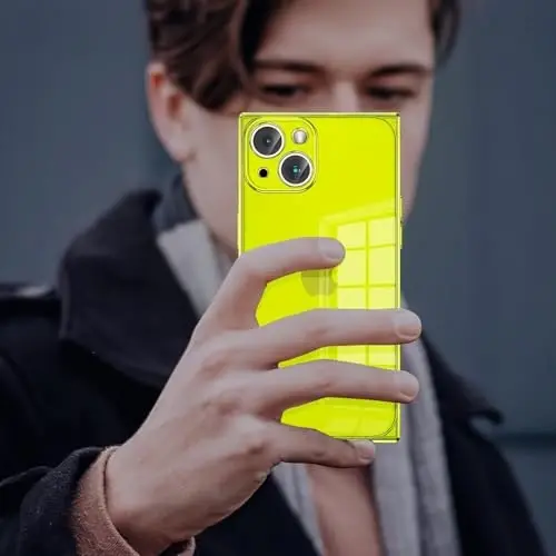 Tzomsze Case Compatible with iPhone 16 Plus Clear Case,Camera Protection,Reinforced Corners TPU Slim Shockproof Case Cover for Women Girls 6.7 inch-Transparent Neon Green - 10