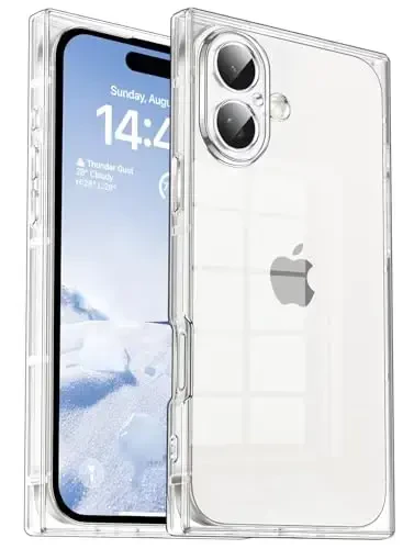 Tzomsze Case for iPhone 16 Clear Case,Camera Protection & Reinforced Corners TPU Slim Shockproof Case Cover for Women Girls 6.1 inch-Clear - TZOMSZE
