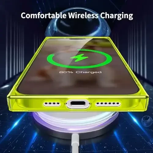 Tzomsze iPhone 16 uchun g'ilof, kamera himoyasi va mustahkam burchakli TPU ingichka zarbga chidamli g'ilof ayollar qizlar uchun 6,1 dyuym - Neon Yashil - 4