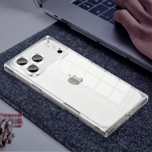 Tzomsze iPhone 17 Pro Max ile Uyumlu Şeffaf Kılıf, Kamera Koruması, Güçlendirilmiş Köşeler TPU İnce Darbeye Dayanıklı Kılıf Kapak Kadınlar Kızlar için 6.9 inç-Şeffaf - 12