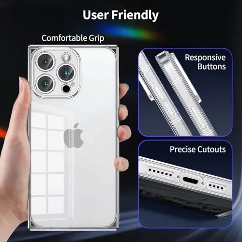 Tzomsze Case Compatible with iPhone 12 Pro Max Clear Case,Camera Protection,Reinforced Corners TPU Slim Shockproof Case Cover for Women Girls 6.7 inch-Transparent - 4