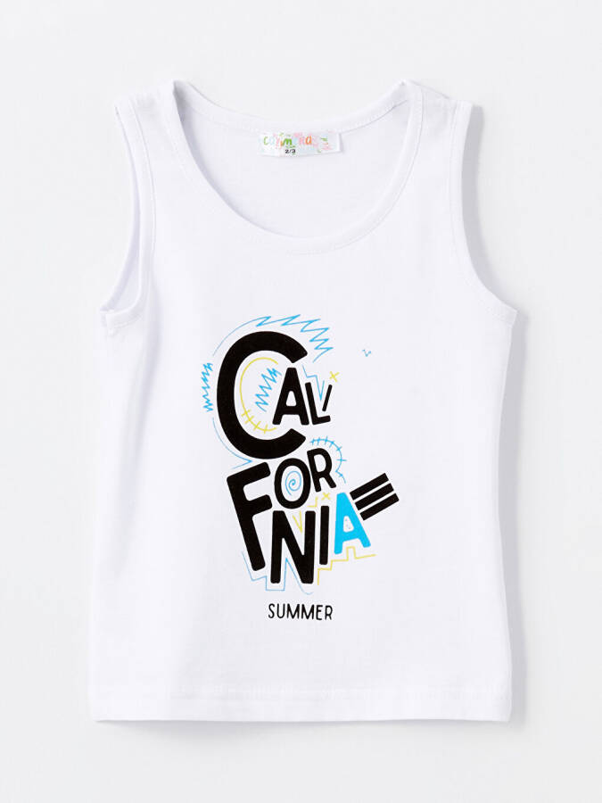 U Neck Printed Baby Boy Tank Top - 1