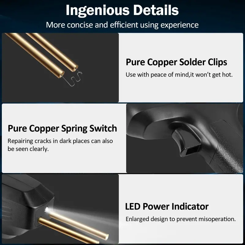 Uanit Plastik Payvandlash Tabancasi 110V Payvandlash Uskunasi Bamper uchun 50W Issiq Shtapler 4 Xil Shtapel Ta'mirlash Yorilish Mashinasi Avtomobil Bamperi - 9