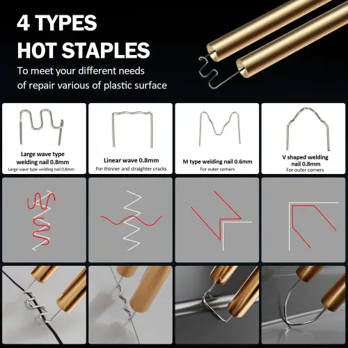 Uanit Пластиковый Сварочный Пистолет 110V Комплект Сварщика Для Бампера 50W Горячий Степлер 4 Типа Скоб Ремонт Трещин Машина Автомобильный Бампер - 5