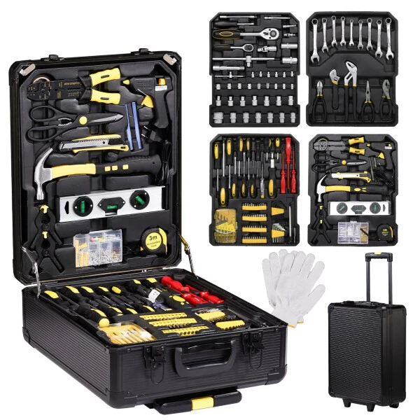 UBesGoo 799 Pcs Tool Set, Household Repair Hand Tool Kit, Mechanics Tool Kit, with Trolley Case, Black - 14