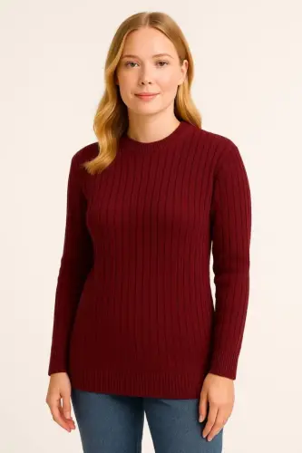 Üç İplik Düz Bisiklet Yaka SweatShirt - Bej - 11